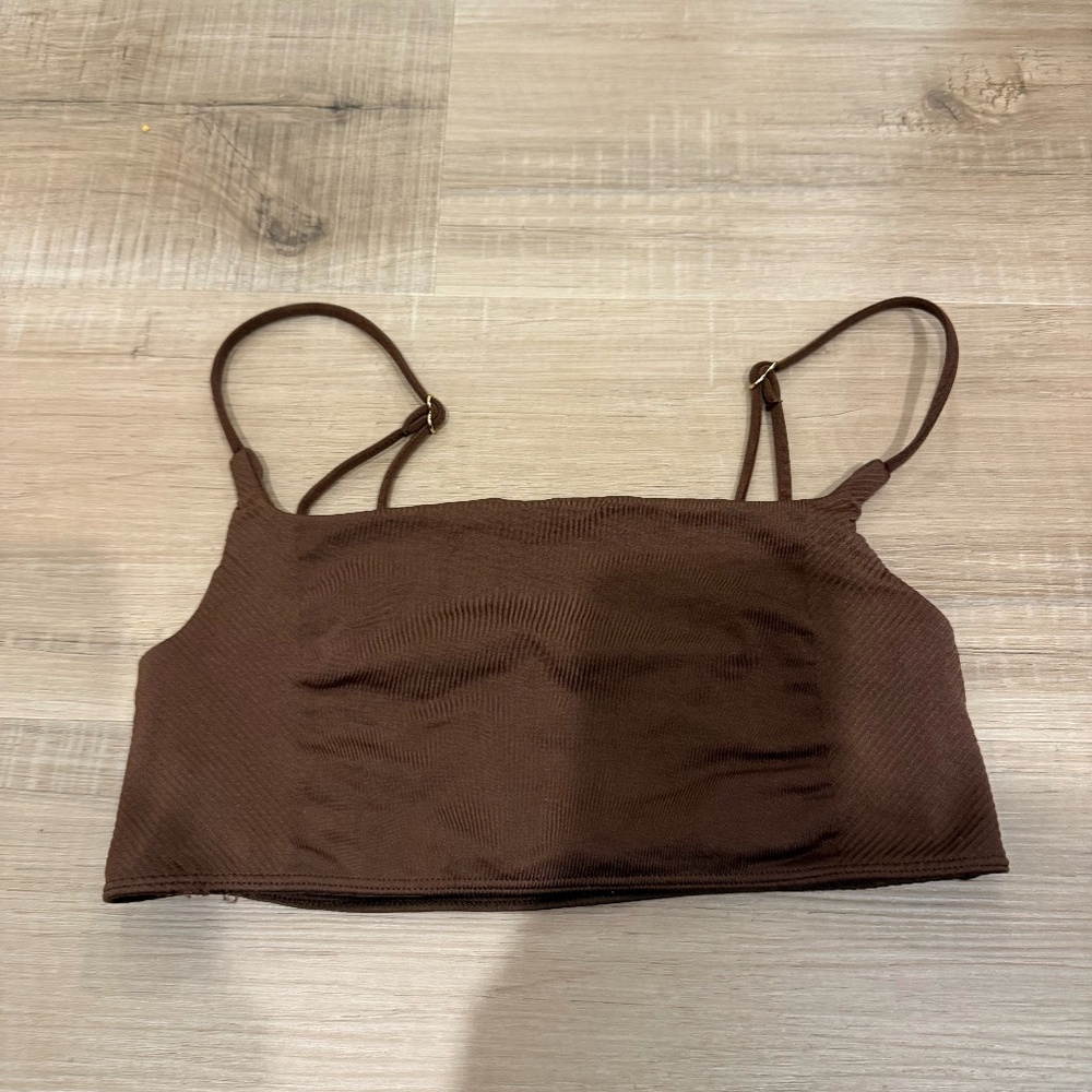 Anthropologie Brown Ribbed Bralette Size L/XL